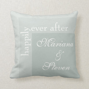 Coussin Sage Green Simple Moderne Chic Mariage Script