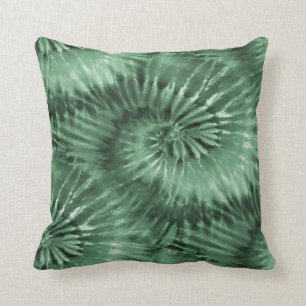 Coussin Sage Green Tie Dye Starburst Spiral Retro