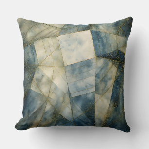 Coussin Sage Olive Green Or Géométrique Abstrait naturel