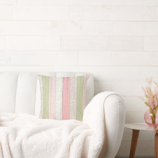 Coussin Sage rustique Vert & Rose Floral Bois Cottage Chic