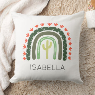 Coussin Saguaro Cactus NOM Orange Green Modern Desert Art