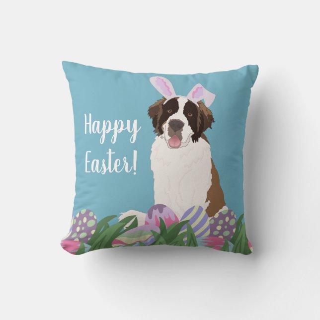 Coussin Saint Bernard Bunny Pâques (Recto)