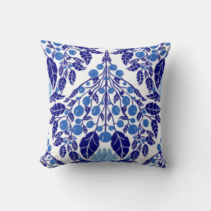 Coussin Saint-Jacques Vintage bleu Art nouveau