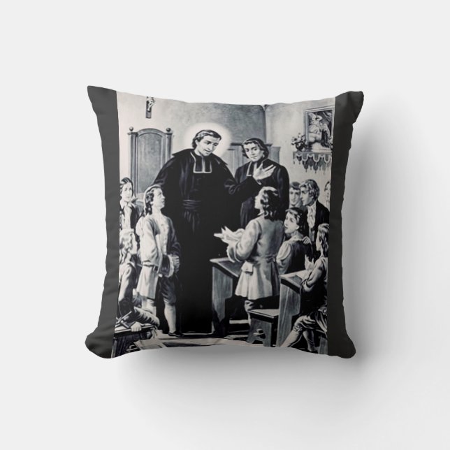 Coussin Saint Louis de Montfort Prêtre français (Recto)