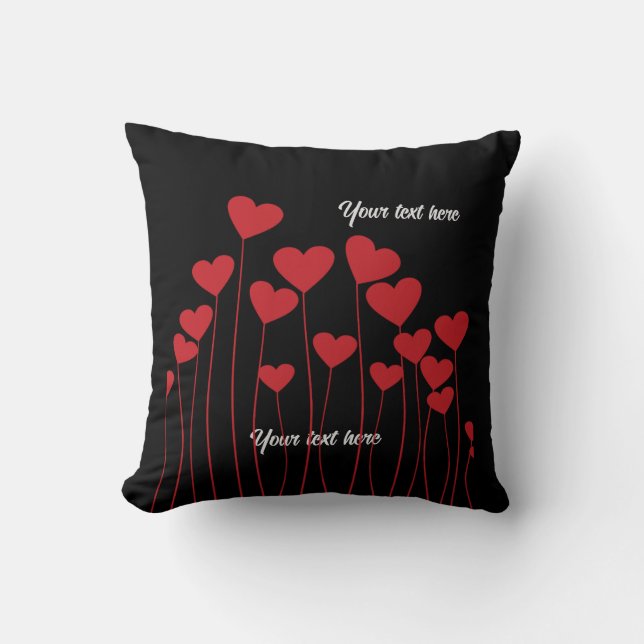 Coussin Saint Valentin/amour - personnaliser texte (Recto)