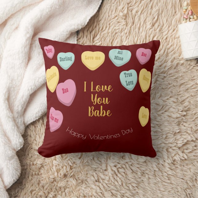 Coussin Saint Valentin | Candy Hearts Conversation Photo (Couverture)