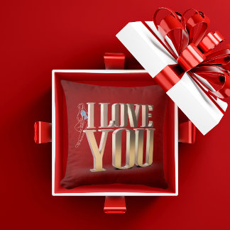 Coussin Saint Valentin Rouge 3D Je t'aime Jouer l'oreiller