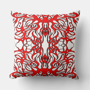Coussin Saint-Valentin Tatouage Tribal des Coeurs rouges