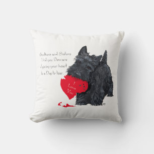 Coussin Saint-Valentin Terrier Écossais