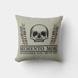 Coussin Saisir le jour Memento Mori crâne