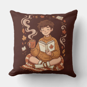 Coussin Saison Douillette Lecteur d'Automne Amateur de Liv