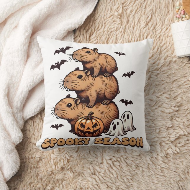 Coussin Saison éffrayante Capybara Halloween Pillow (Couverture)