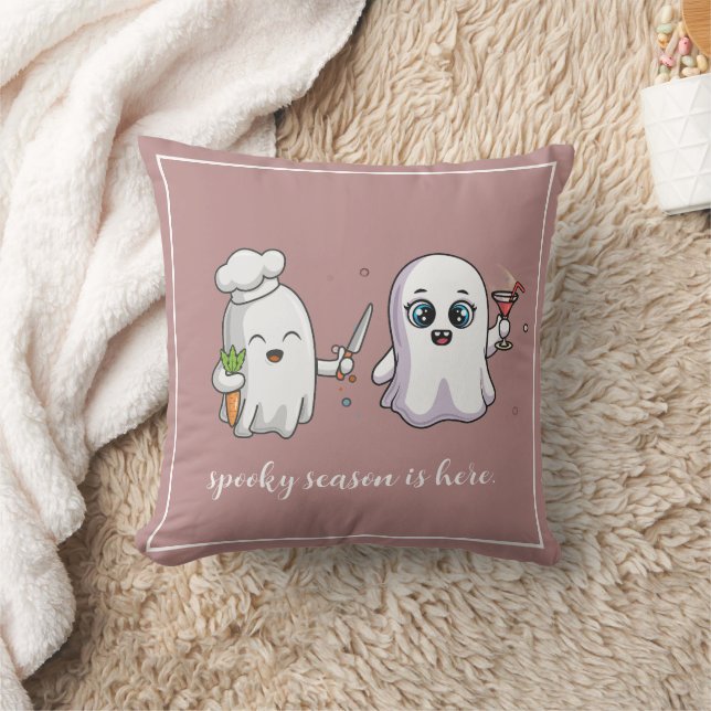 Coussin Saison Éffrayante des Fantômes Rose mignon personn (Couverture)