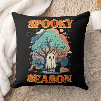 Coussin Saison éffrayante Fantôme et Chat noir Halloween C