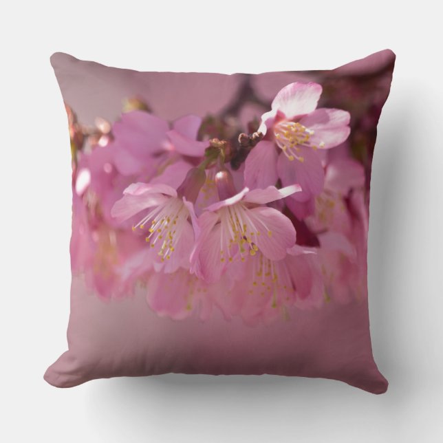 Coussin Sakura Cherry Blossoms Delicate Pink Bouquet (Recto)