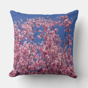 Coussin Sakura Cherry Fleurit Dans Le Bleu