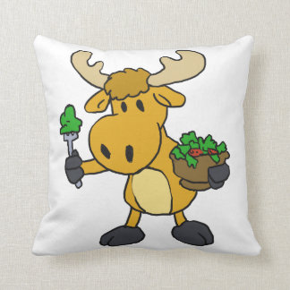 Coussin Salade de mangeur d'orignaux de caricatures| chois