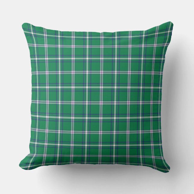 Coussin Salem Green and White Plaid (Recto)