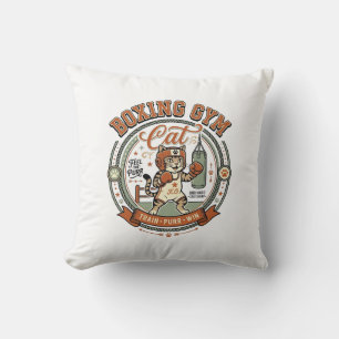 Coussin Salle de boxe Chat Salle de boxe Chat Vintage Vect