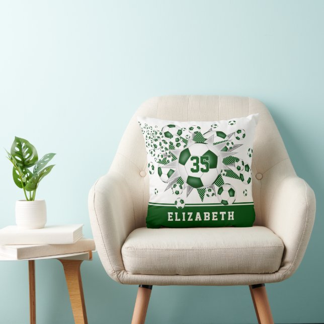 Coussin salle de sport verte filles balle de football étoi (Chaise)