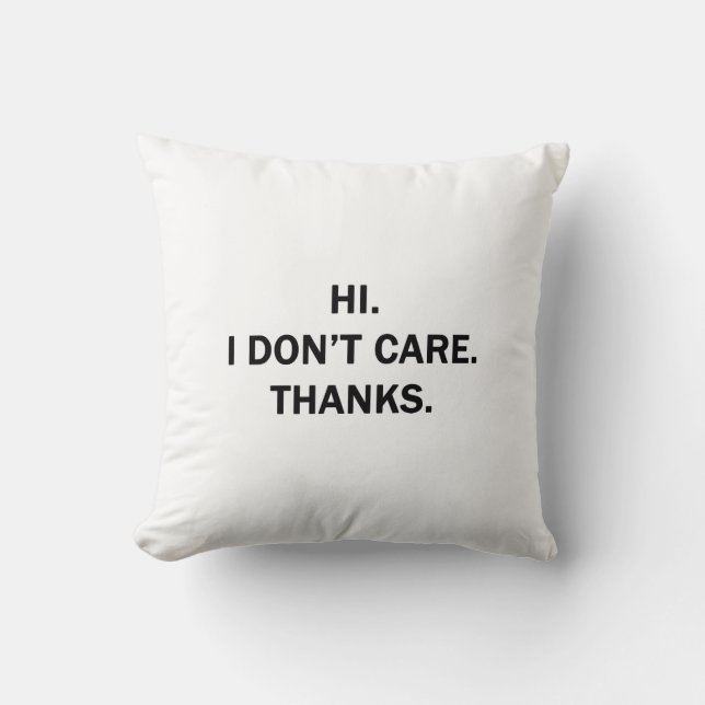 Coussin Salut. Je m'en fiche. Merci. (Recto)