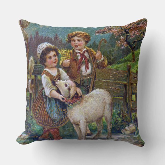 Coussin Salutations de Pâques 1908 (Recto)