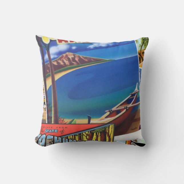 Coussin Salutations d'Hawaï (Recto)