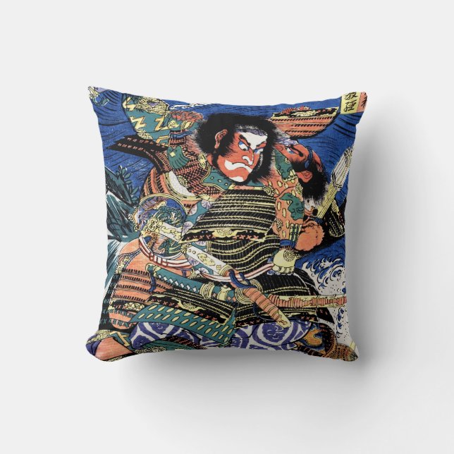 Coussin samouraï, le guerrier oriental légendaire du Japon (Recto)