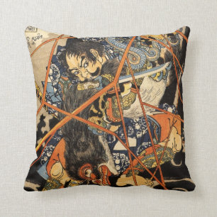 Coussin Samouraïs tuant un monstre