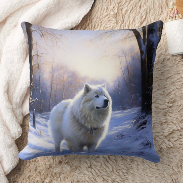 Coussin Samoyed Let It Snow Christmas (Couverture)