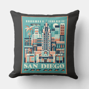 Coussin San Diego California Art Déco