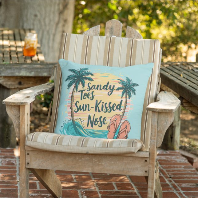 Coussin Sandy Toes Soleil Baisé Nez Plage Esthétique (Chaise)