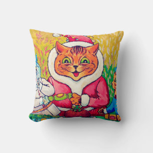 Coussin Santa Claus Chat, Louis Wain