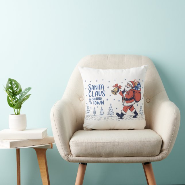 Coussin Santa Claus is coming to town (Chaise)