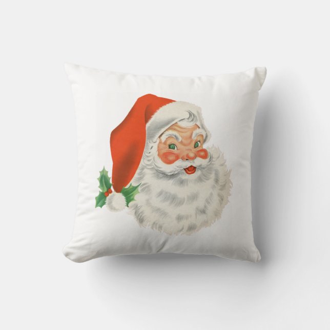 Coussin Santa Claus rétro vintage (Recto)