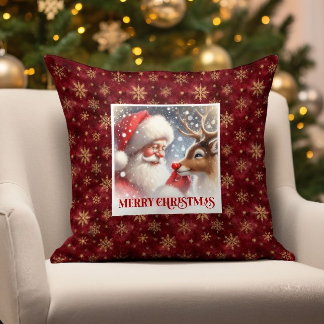 Coussin Santa Claus Rudolph Christmas Pillow Festive Accen (Santa Claus Rudolph Christmas Pillow Festive Accent

)