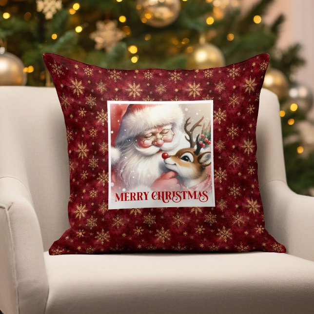 Coussin Santa Claus Rudolph Christmas Pillow Festive Accen (Santa Claus Rudolph Christmas Pillow Festive Accent

)