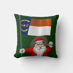 Coussin Santa Claus With Ensign Of North Carolina