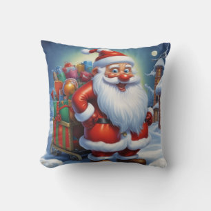 Coussin Santa Clause Joyeux Noël Bonne année