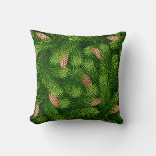 Coussin Sapin de Noël Evergreen avec Pommes de Pin