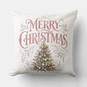 Coussin Sapin de Noël traditionnel rose   Pinkmas