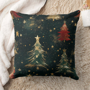 Coussin Sapins de Noël et Étoiles Pailletés (2)