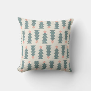 Coussin Sapins de Noël pastel
