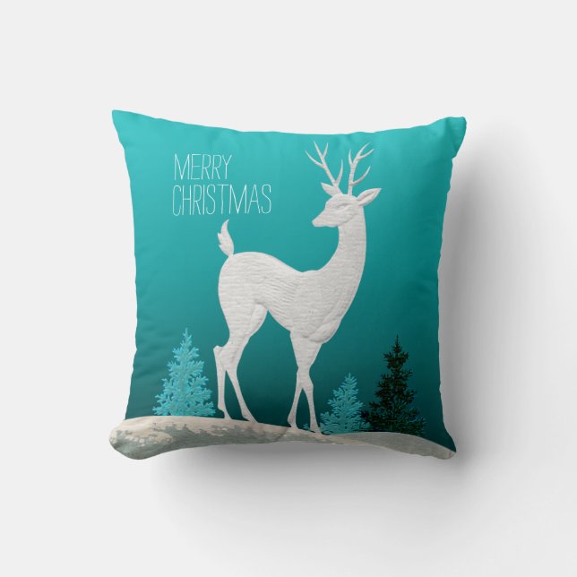 Coussin Sarcelle d'hiver du cru | de renne de Joyeux Noël (Recto)