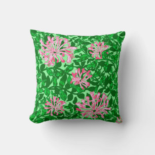 Coussin Sarrasin de William Morris, rose et vert