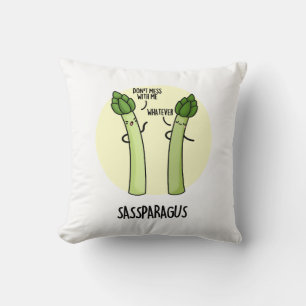 Coussin Sassparagus Funny Asparagus Vegetable Pun