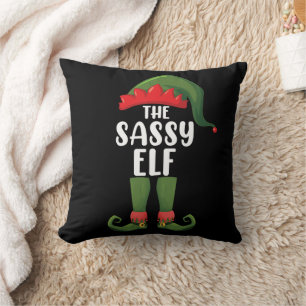 Coussin Sassy Elf Matching Family Group Christmas Party