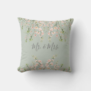 Coussin Sauge rose Monsieur et Madame Nom floral Fleurs sa