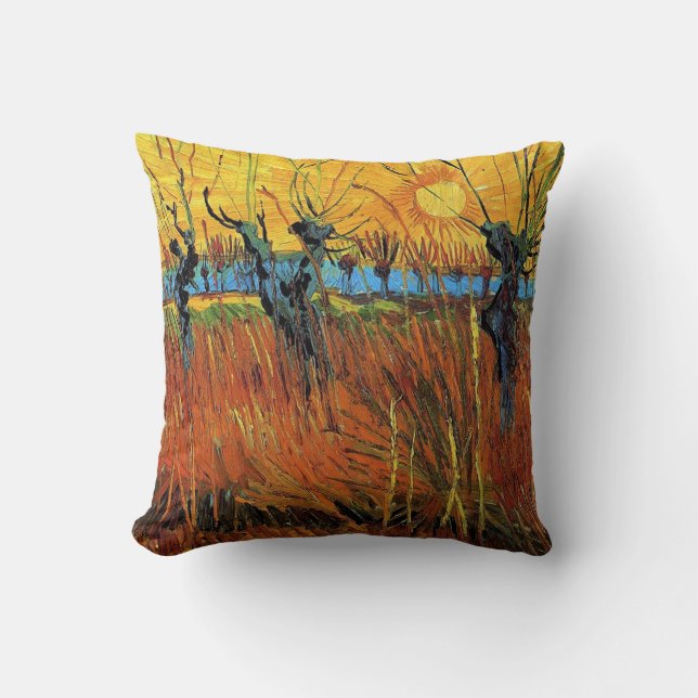 Coussin Saules au coucher du soleil par Vincent van Gogh. (Recto)