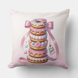 Coussin Saupoudrer les beignets rose Ruban Épervier